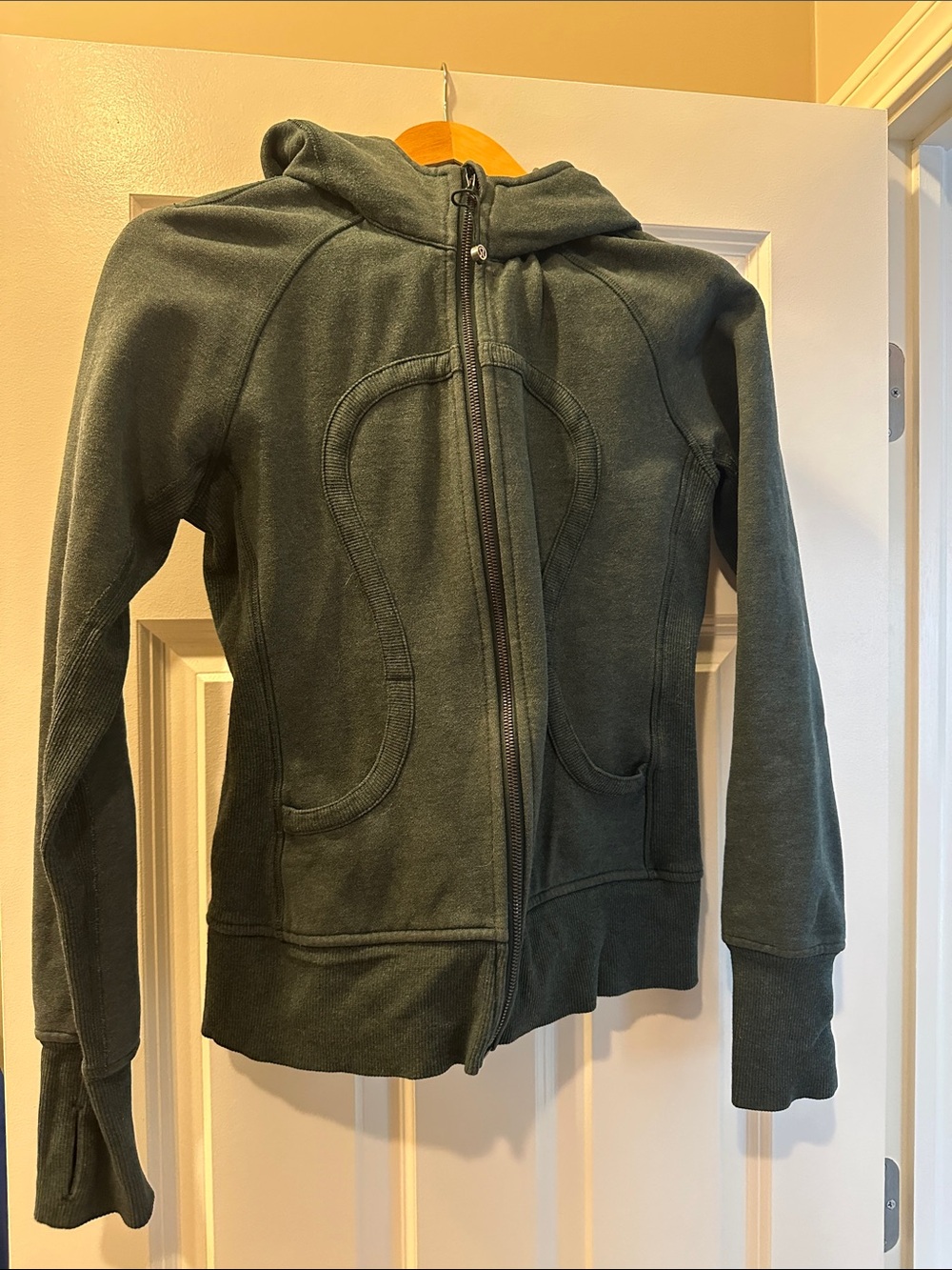 Lululemon Deep Teal/Green Zip-Up Scuba Hoodie
